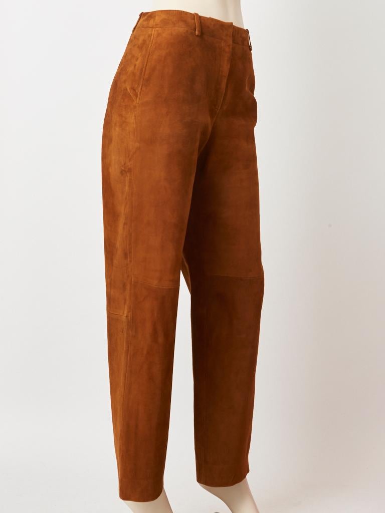 Hermes Wide Leg Suede Trouser In Good Condition In New York, NY
