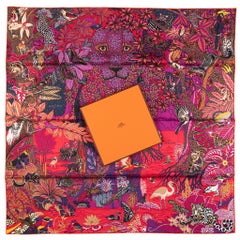 Hermès Wild Singapore Red Silk Scarf New