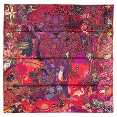 Hermès Wild Singapore Red Silk Scarf New