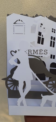 Hermès Window Shop Display Decoration Carriage in Cardstock Rare