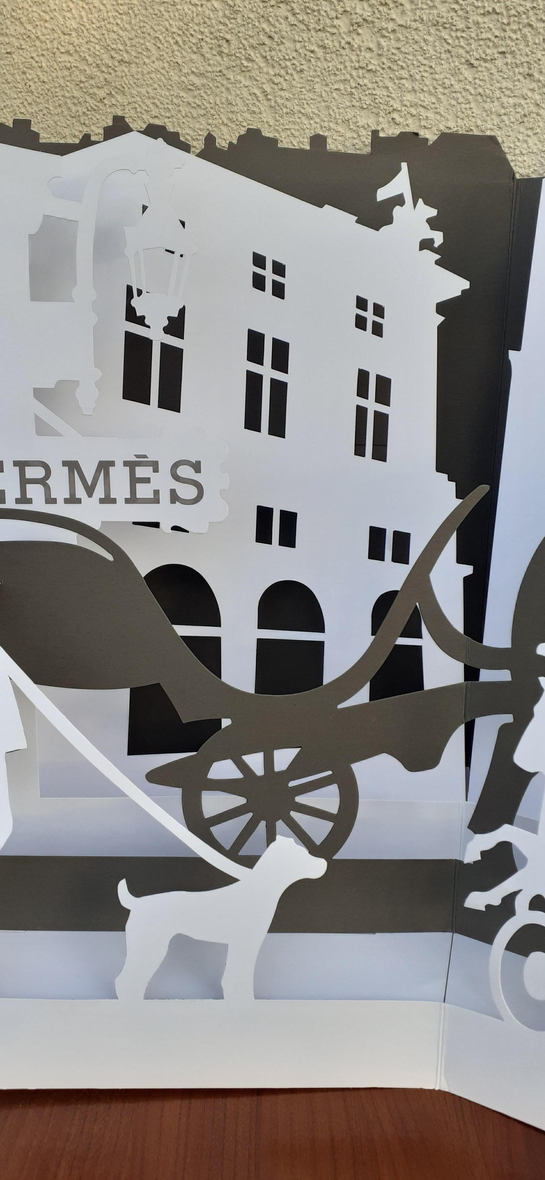 Women's or Men's Hermès Window Shop Display Decoration Carriage in Cardstock Rare For Sale