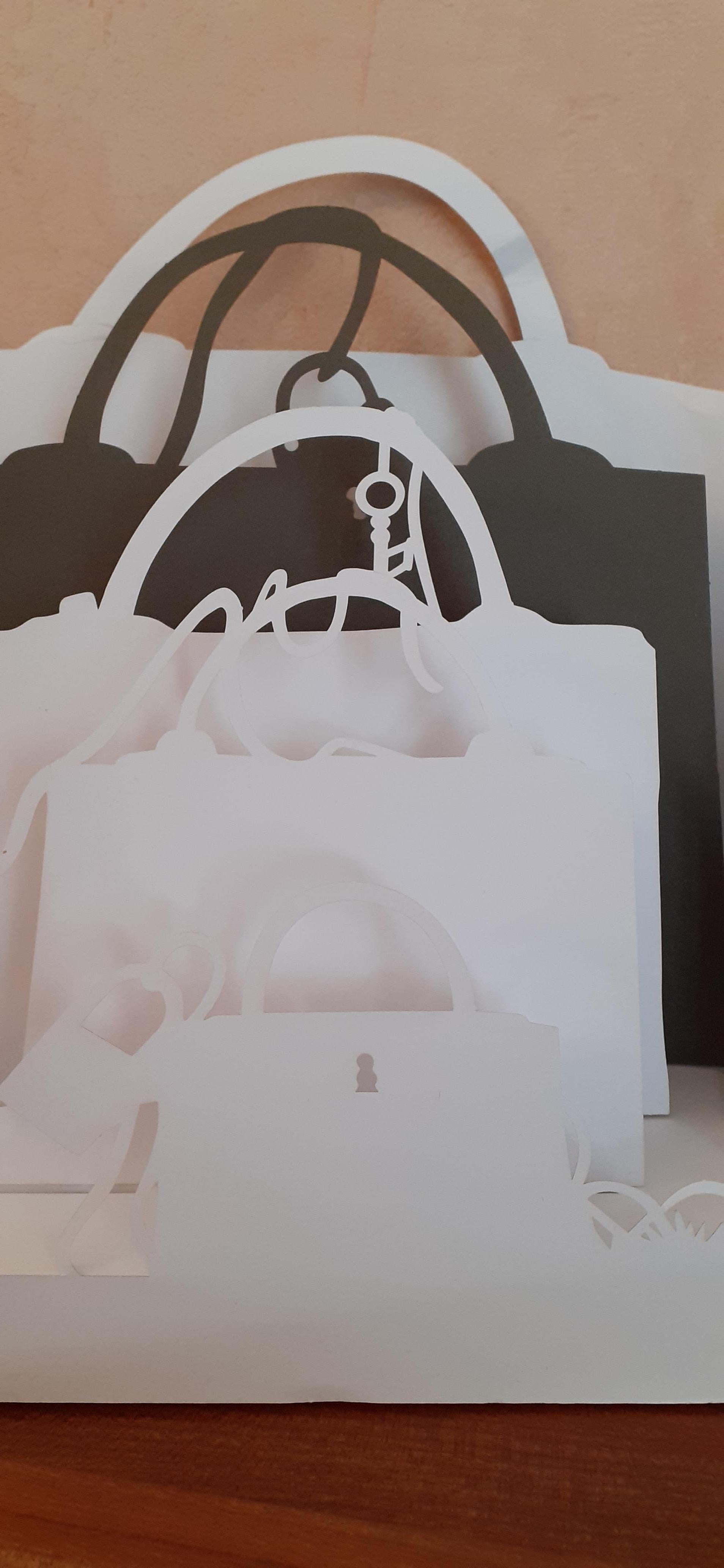 Hermès Window Shop Display Decoration Kelly Bag and Horses in Cardstock RARE Unisexe en vente