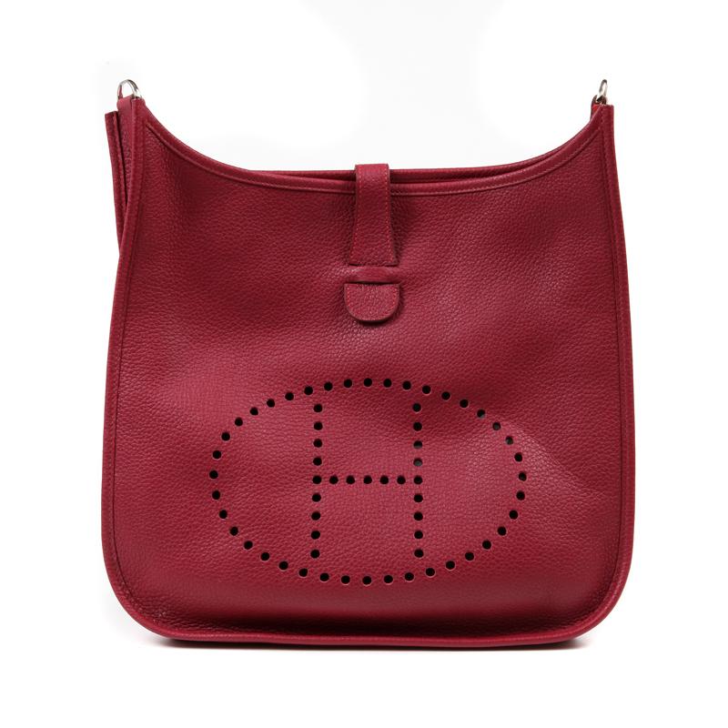 Hermès Wine Red Clemence Evelyne GM III  2