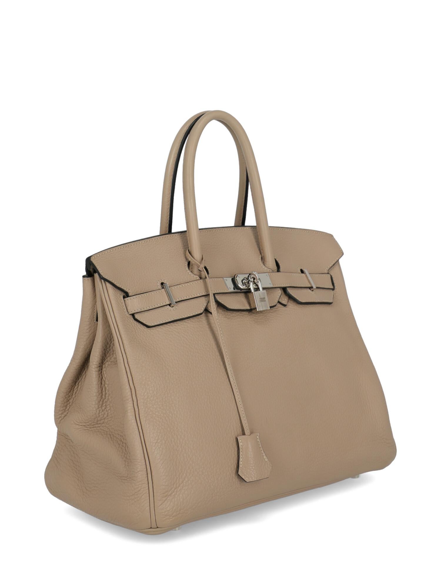 Brown Hermes Woman Birkin 35 Grey 