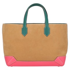 Hermes Woman Maxibox Cabas Camel Color, Green, Pink