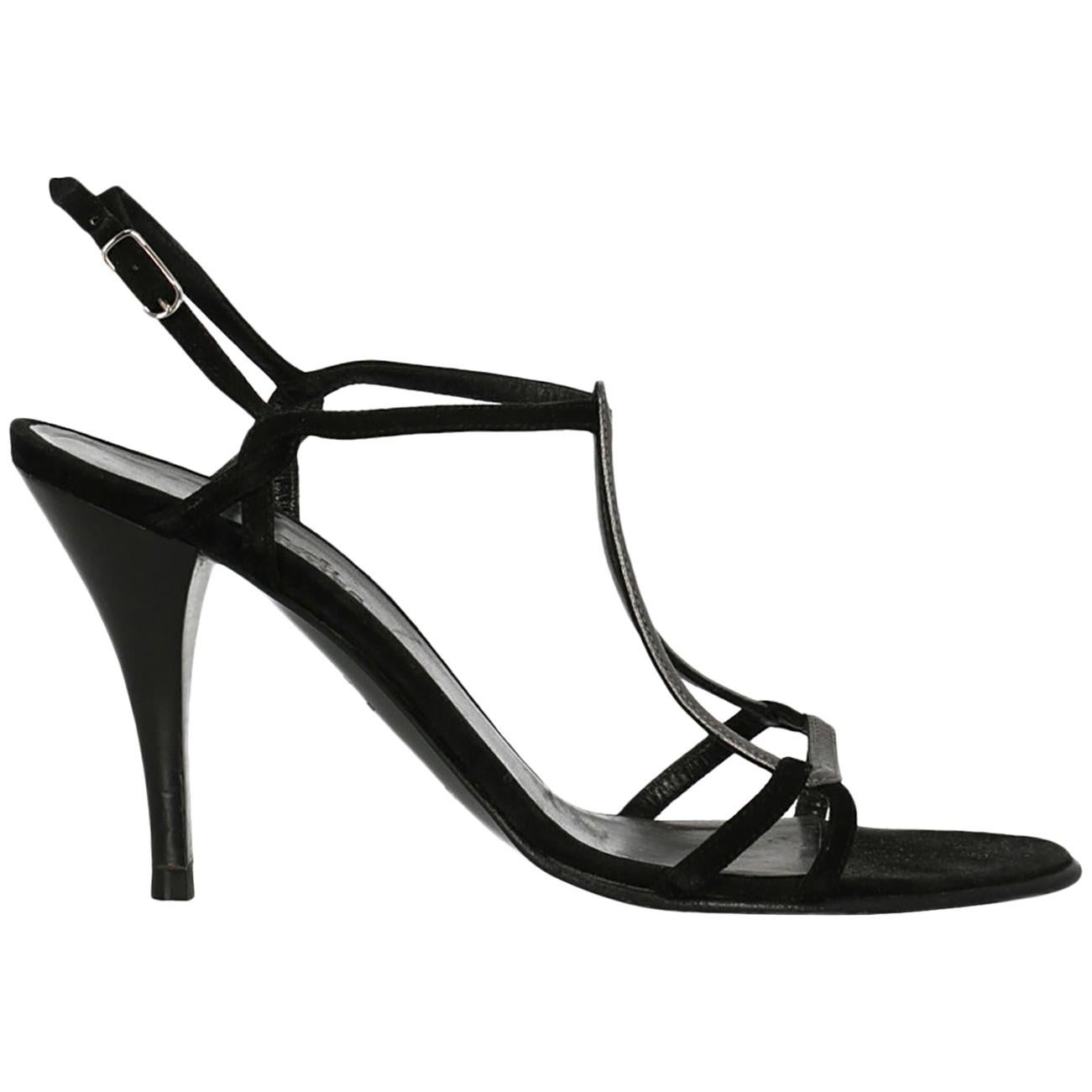 Hermes Woman Sandals Anthracite, Black IT 37 For Sale