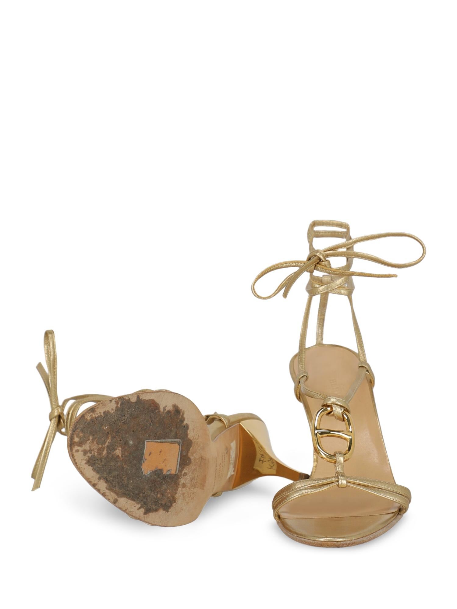 Hermès Woman Sandals Gold Leather IT 38.5 1