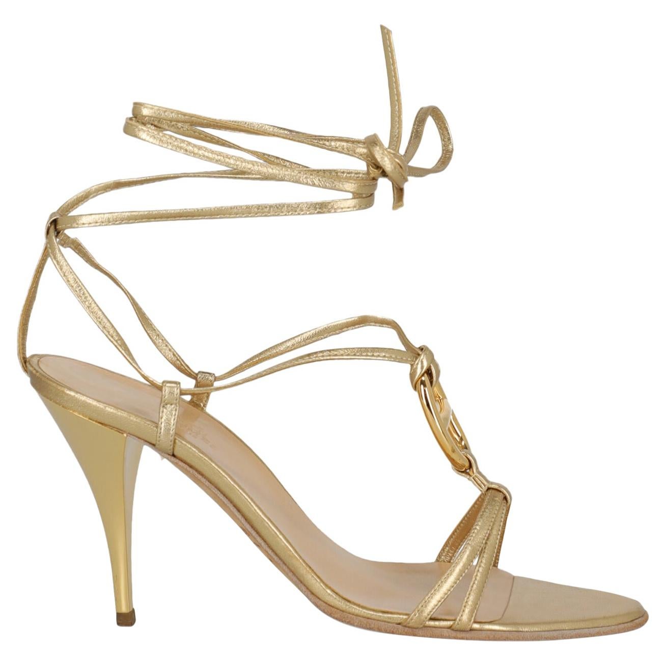 Hermès Woman Sandals Gold Leather IT 38.5