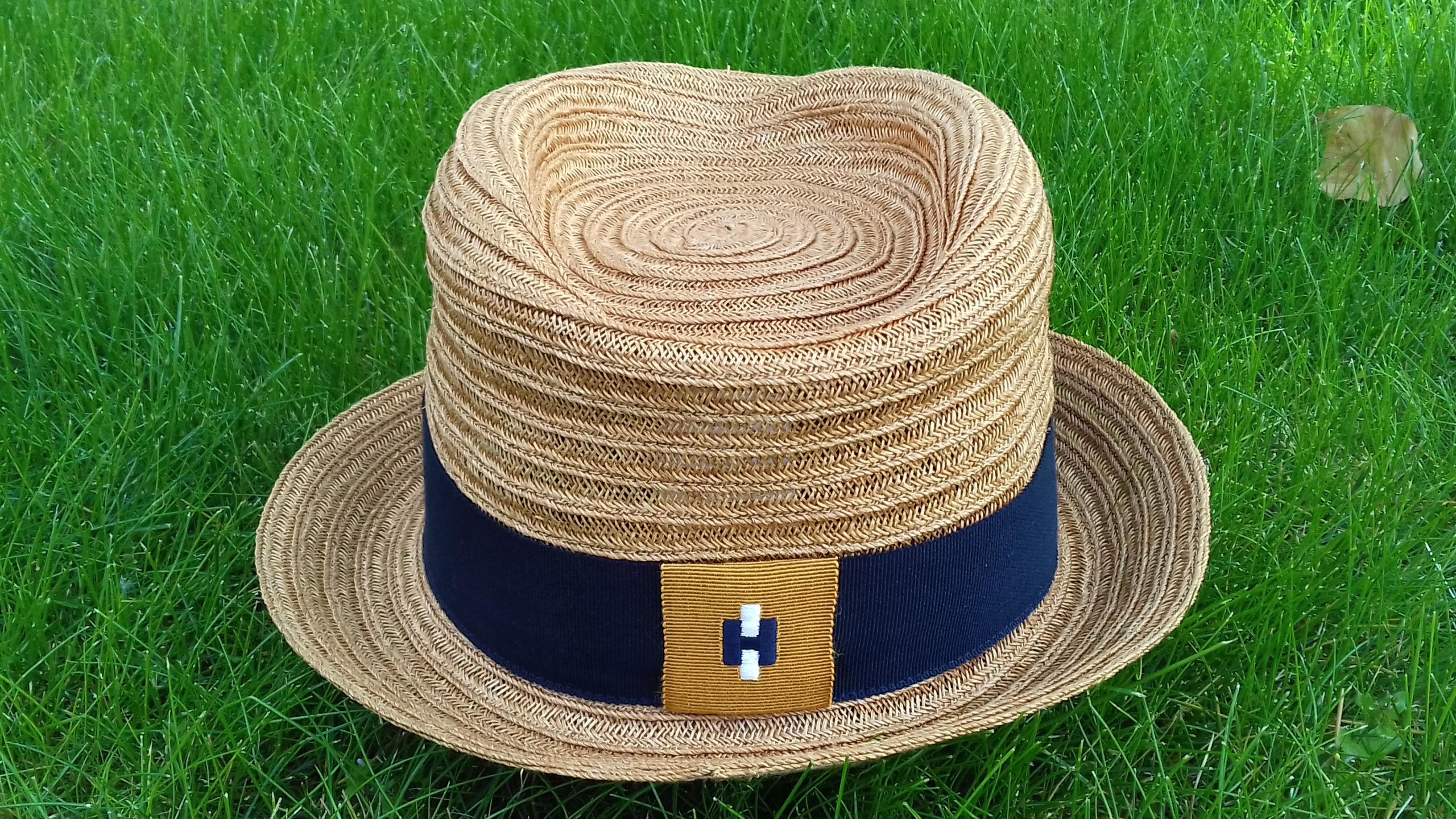 Brown Hermès Woman Sun Hat Summer Hat Panama Norah Hemp Caramel Size 55