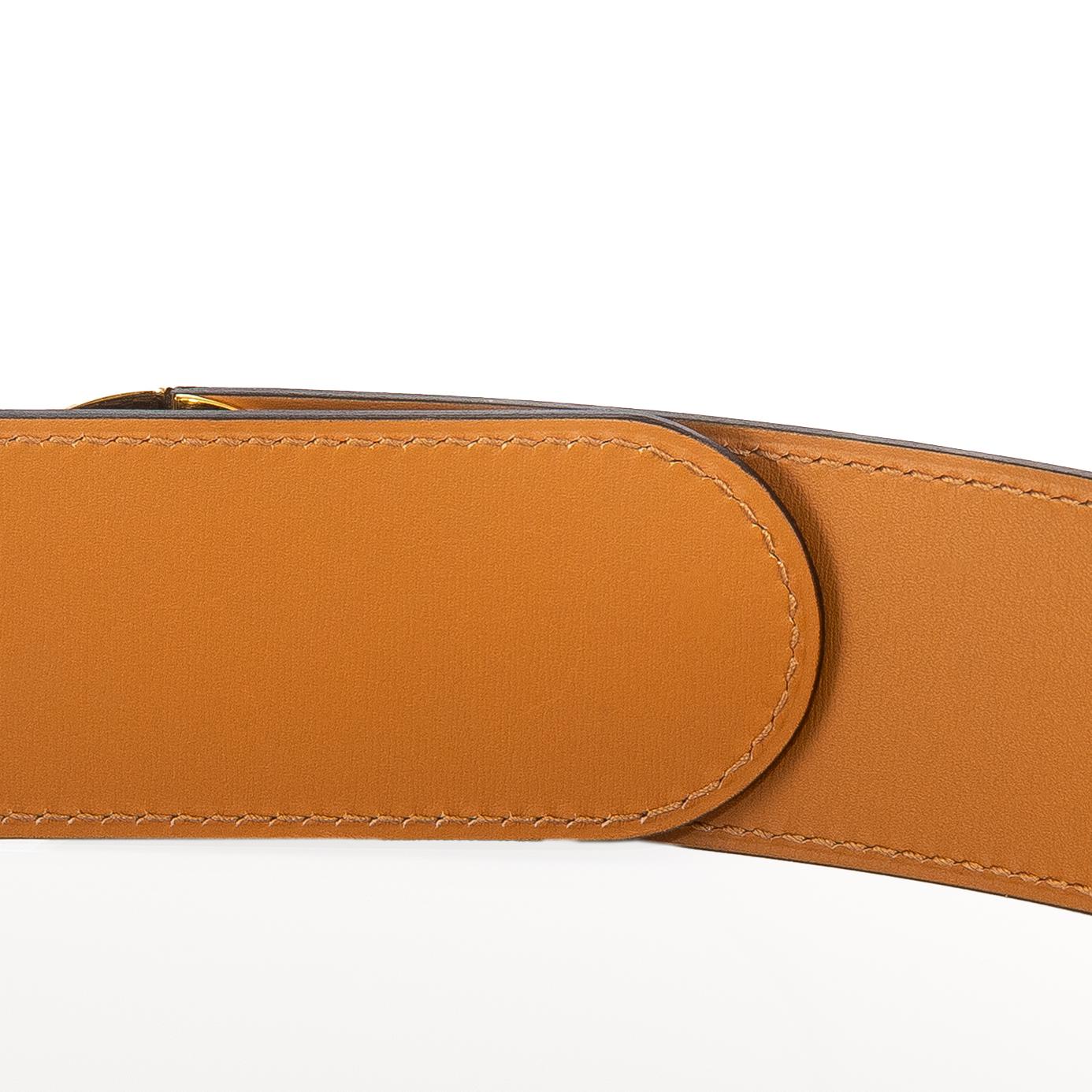 Cintura da donna Hermes - Pelle di vitello nera, oro HW - New In condizioni ottime in vendita a Ottawa, CA