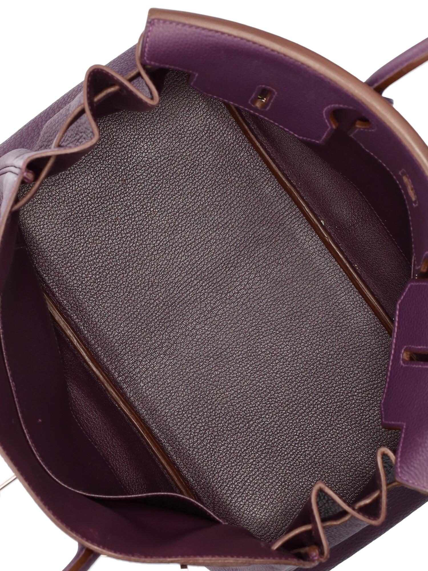Women's Hermès Women Handbags Birkin 35 Purple Leather 
