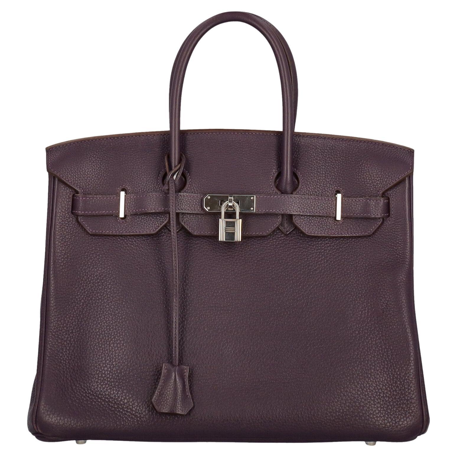 Hermès Women Handbags Birkin 35 Purple Leather 