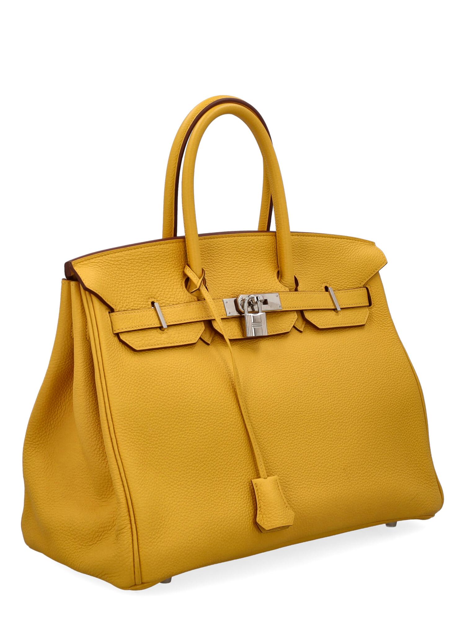 Hermès Women Handbags  Birkin 35 Yellow Leather  In Excellent Condition In Milan, IT