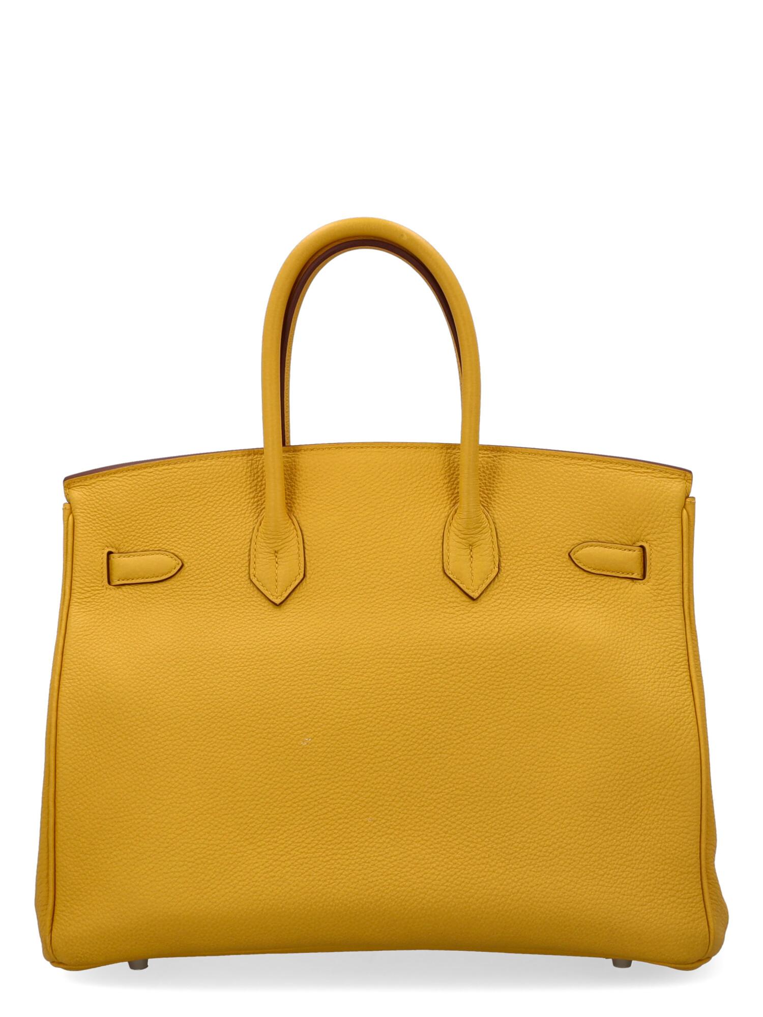 Women's Hermès Women Handbags  Birkin 35 Yellow Leather 