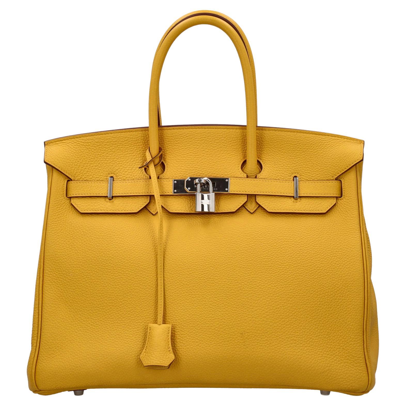 Hermès Women Handbags  Birkin 35 Yellow Leather 