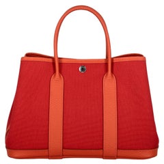 Hermes Women  Handbags Garden Party Orange Fabric