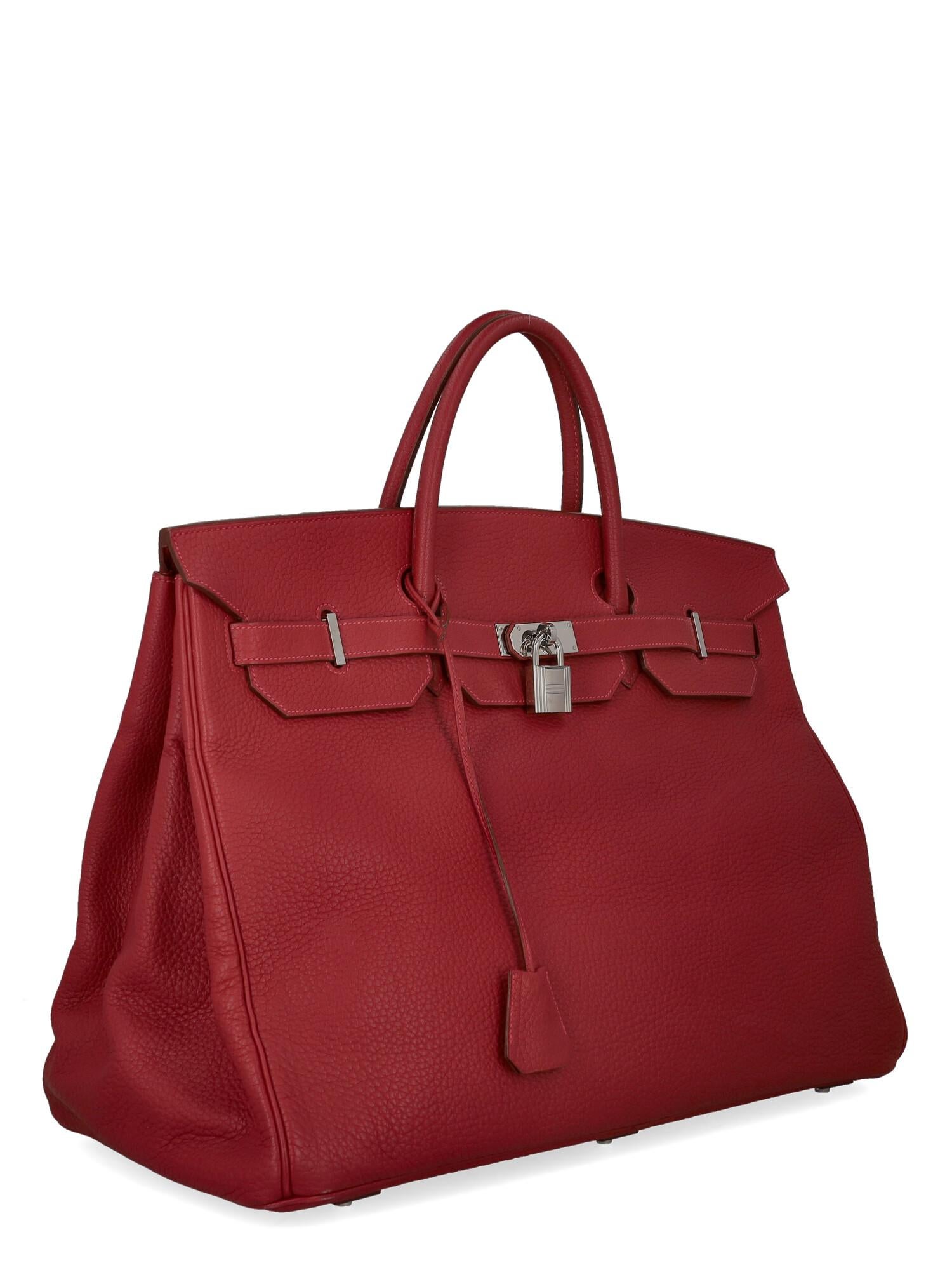 red leather travel bag