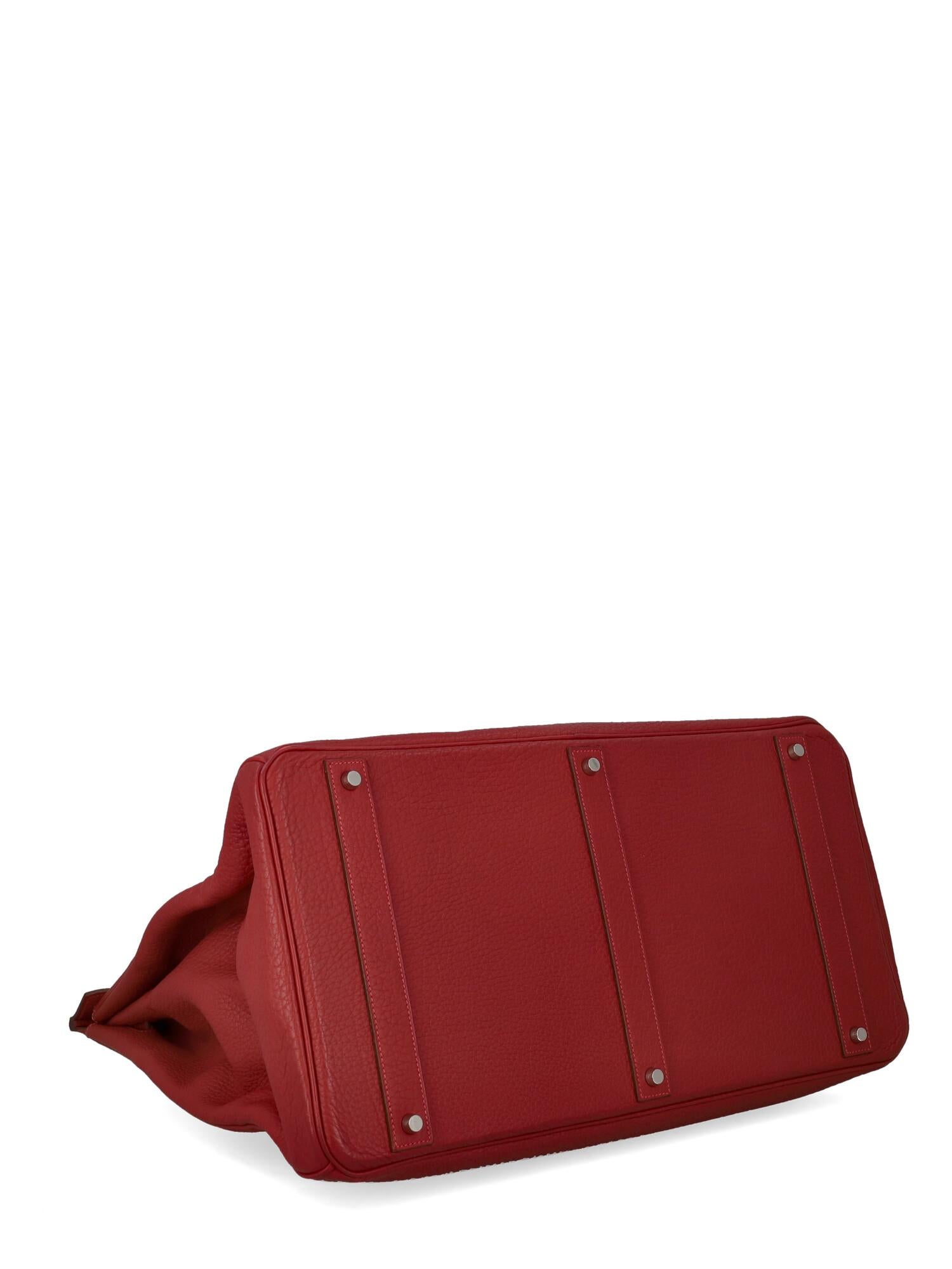 Women's Hermès Women Travel bags Birkin Voyage Red Leather  For Sale