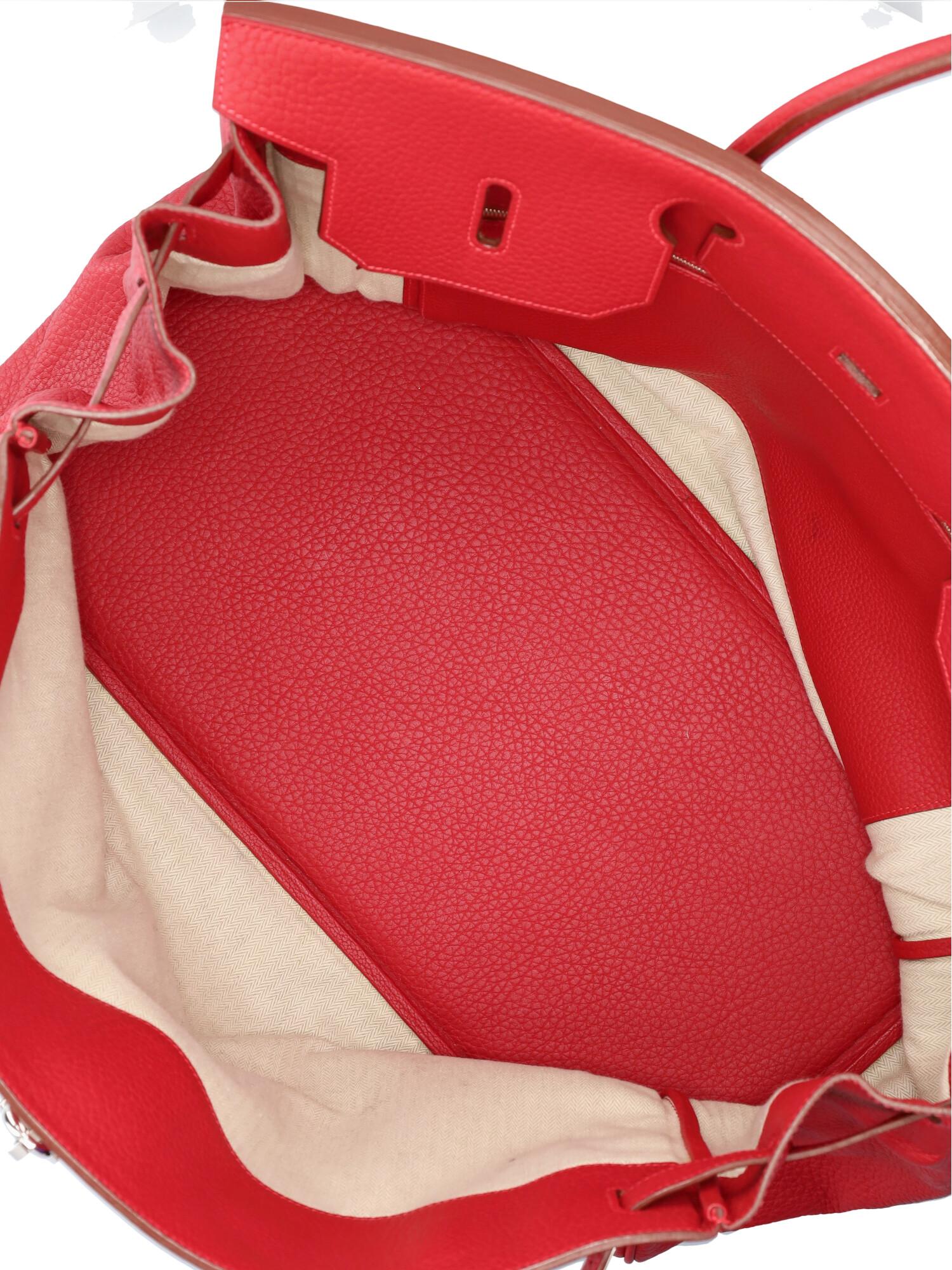 Hermès Women Travel bags Birkin Voyage Red Leather  For Sale 1