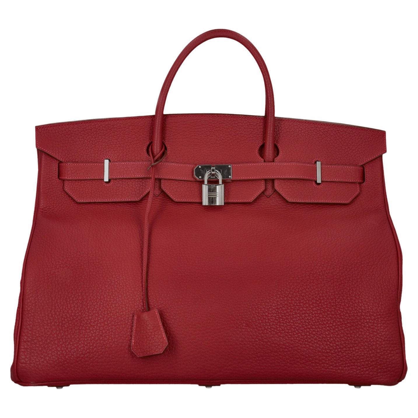 Hermès Women Travel bags Birkin Voyage Red Leather 