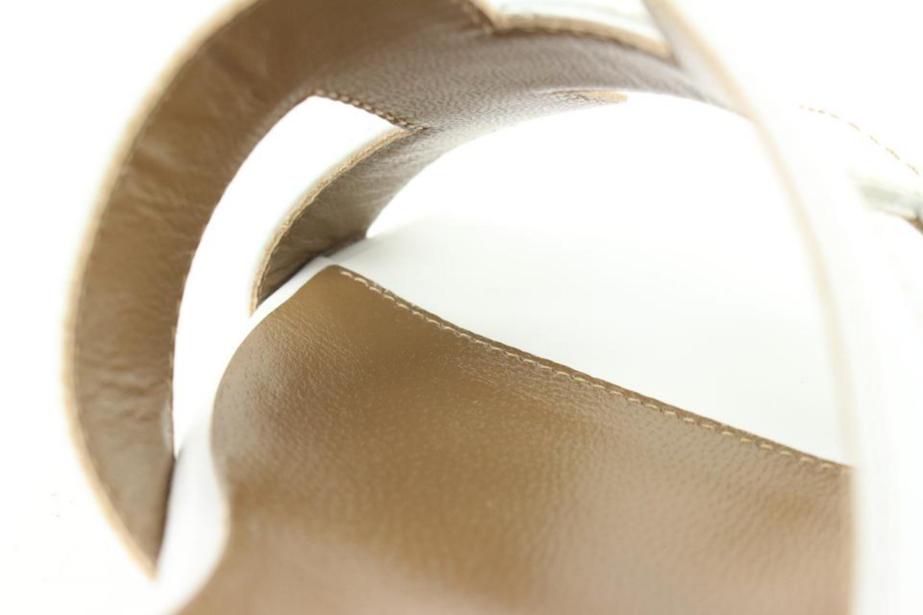 Hermès Damen 35,5 Weiße Kalbsleder Blanc Oais Pantoletten Sandalen mit Pantoletten S126H55 im Angebot 4