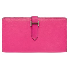 Hermès Women's Béarn Wallet in Rose Pop Chèvre Leather