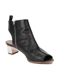 Hermès Damen Schwarz Leder Peep Toe Booties