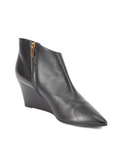 Hermès Women's Black Leather Wedge Ankle Boots