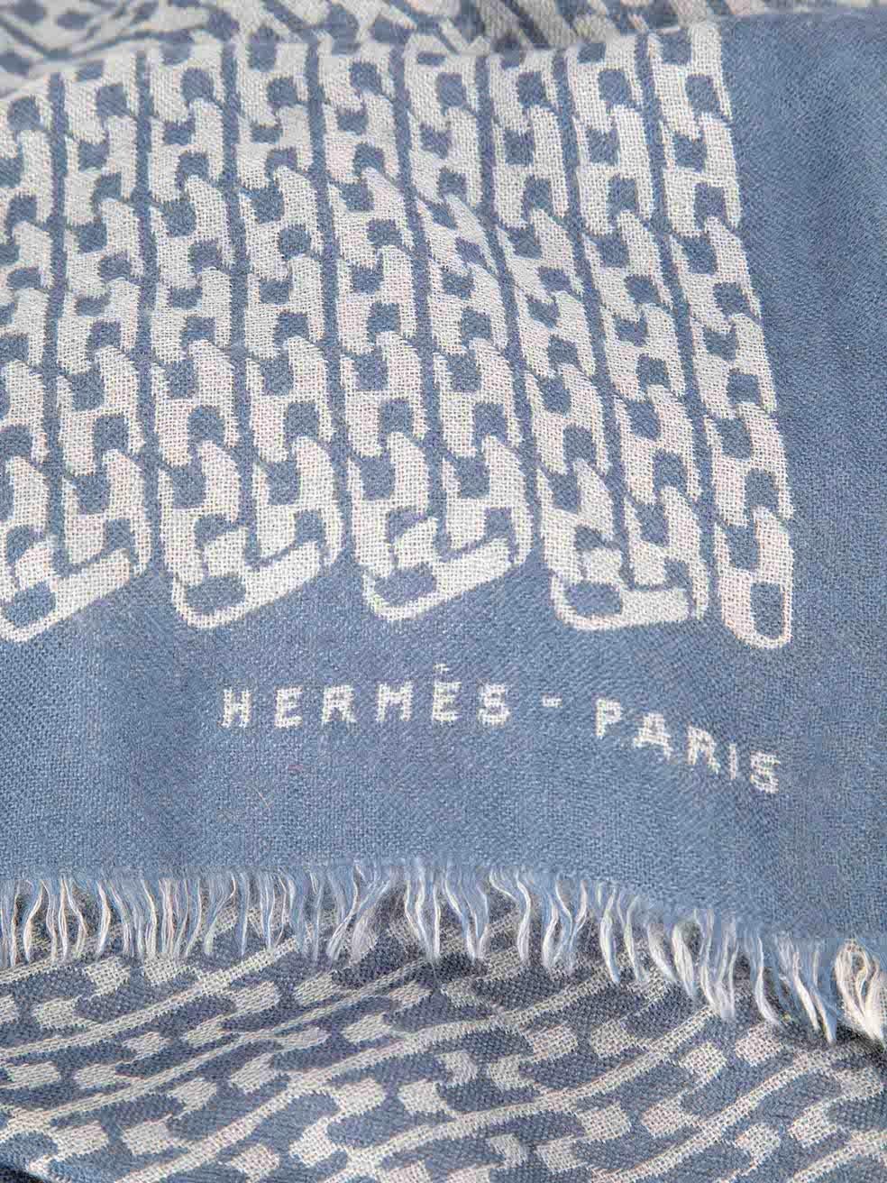 Hermès Women's Blue D'Ancre Print Shawl 4