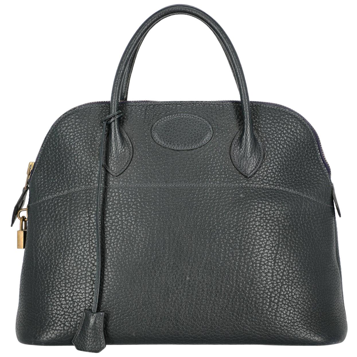 Hermes Women
s Bolide Navy Leather