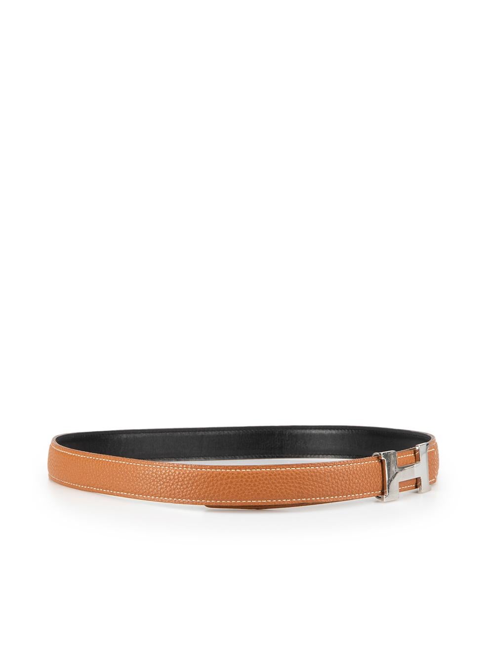 Hermès Women's Brown Leather Mini Constance Reversible Thin Belt In Good Condition In London, GB