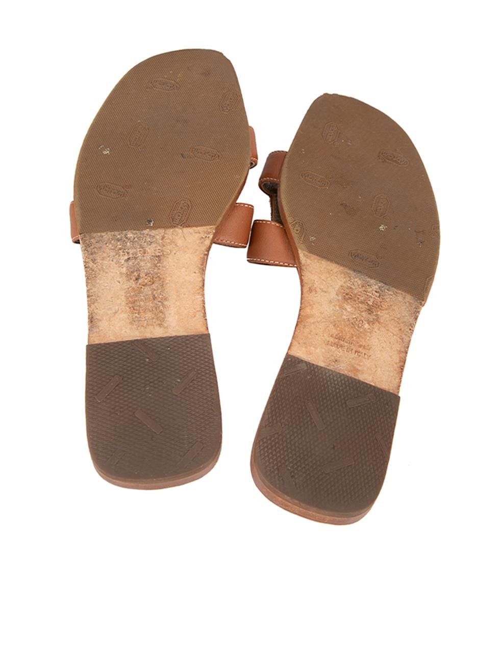 Hermès Women's Brown Leather Oran Sandals 1