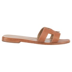 Hermès Women's Brown Leather Oran Sandals