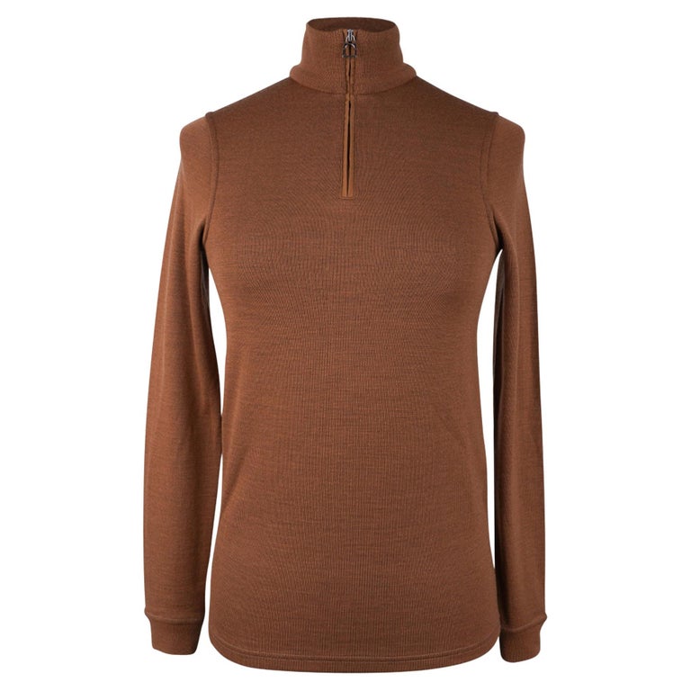 Hermes Women's Cocoon Base Layer Fauve Top S For Sale at 1stDibs