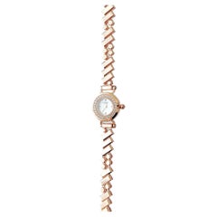 Hermes Women's Faubourg Polka Watch In Rose Gold And Diamonds, Mini Model, 15.5m