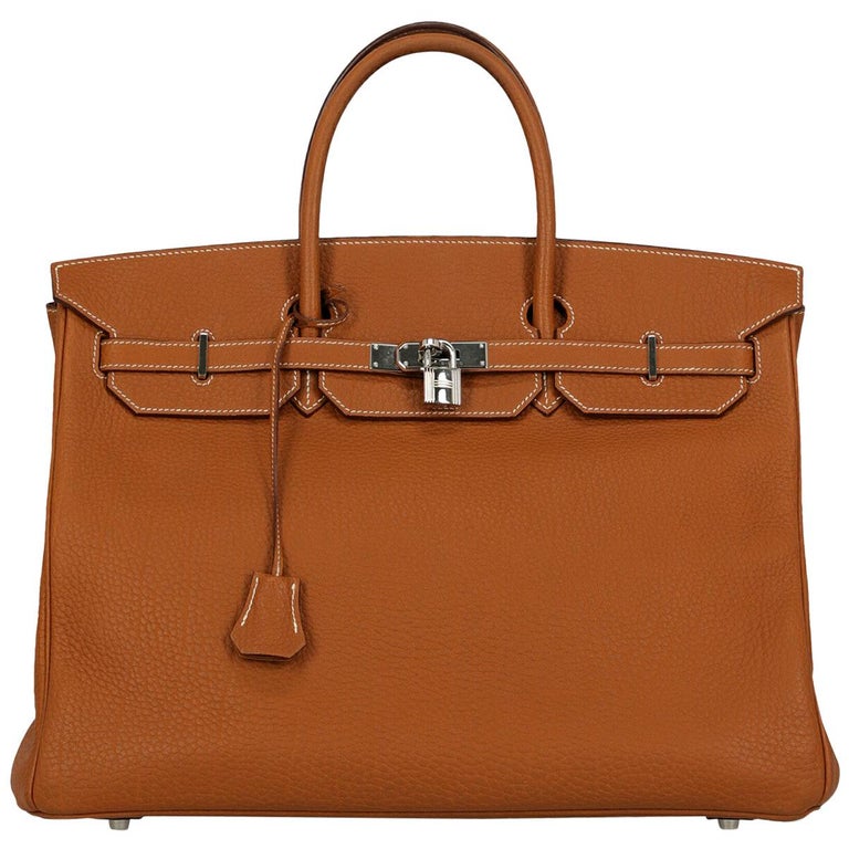 Hermes Women&#39;s Handbag Birkin 40 Brown Leather For Sale at 1stdibs