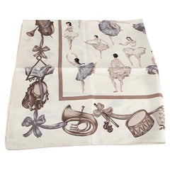 Hermès Women's Ivory Silk La Dance Jean Louis Clerc Printed Scarf