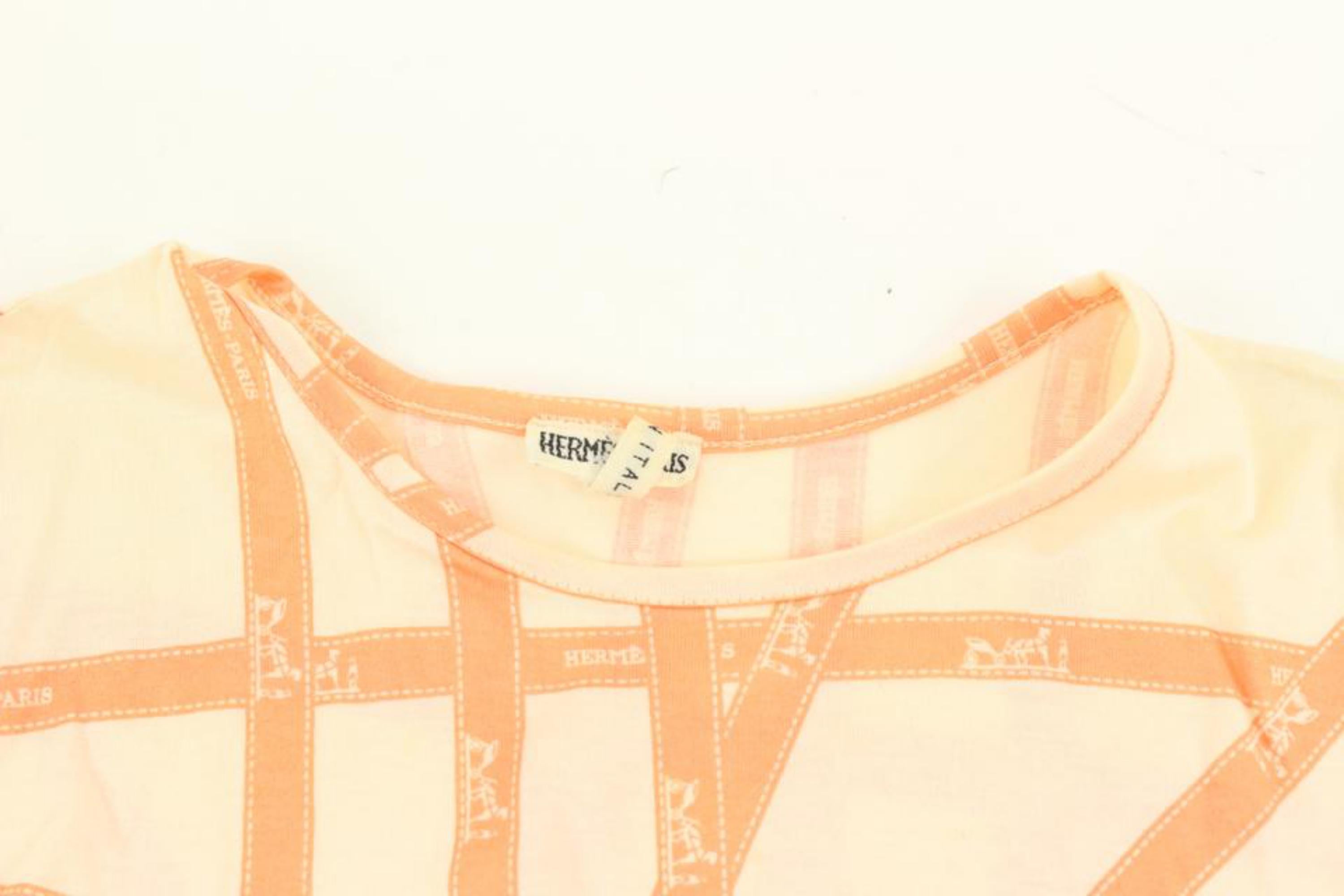 Hermès Women's Medium Orange Ribbon Borduc T-Shirt 120h26 4
