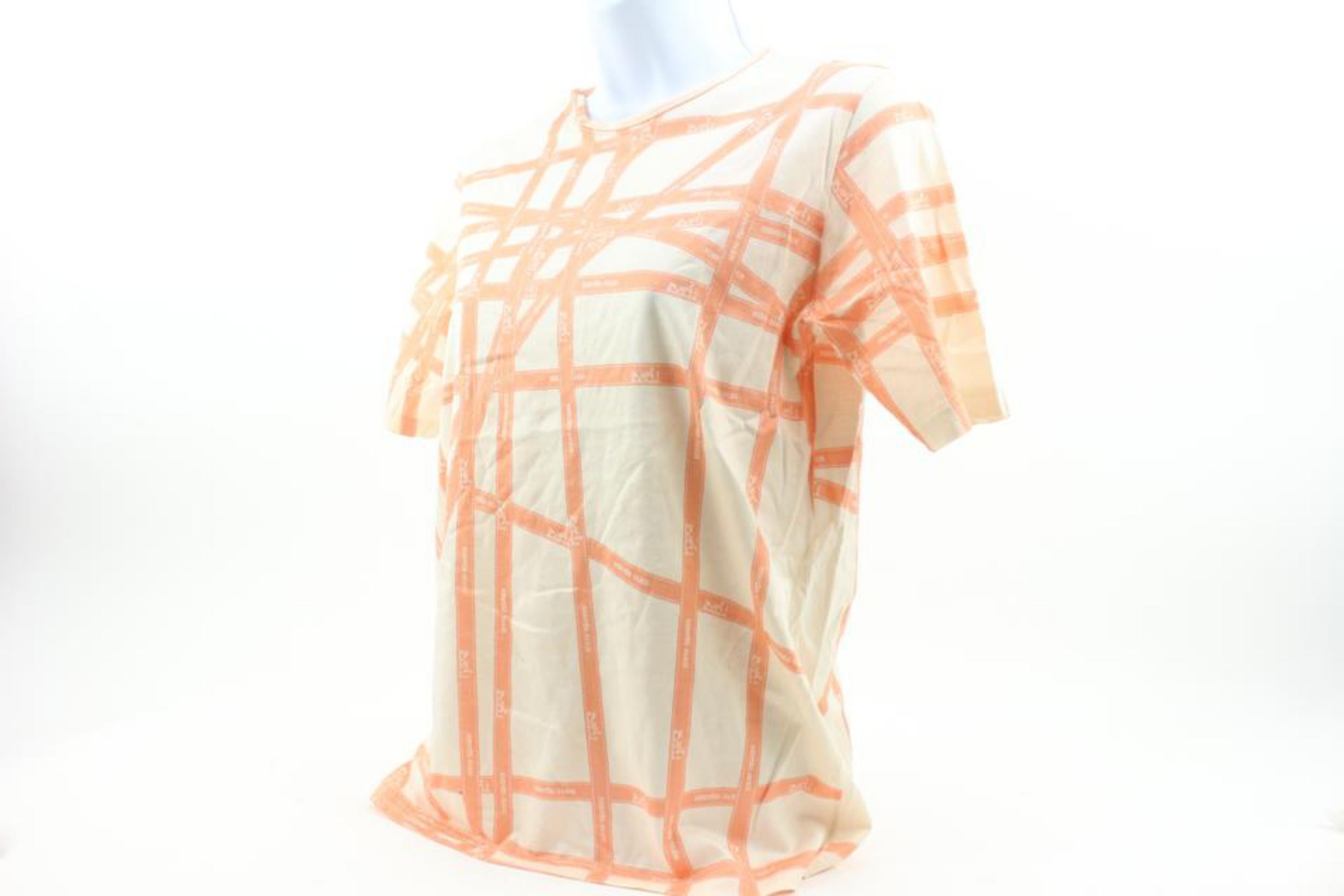 Hermès Women's Medium Orange Ribbon Borduc T-Shirt 120h26
Made In: Italy
Measurements: Length: 17.5