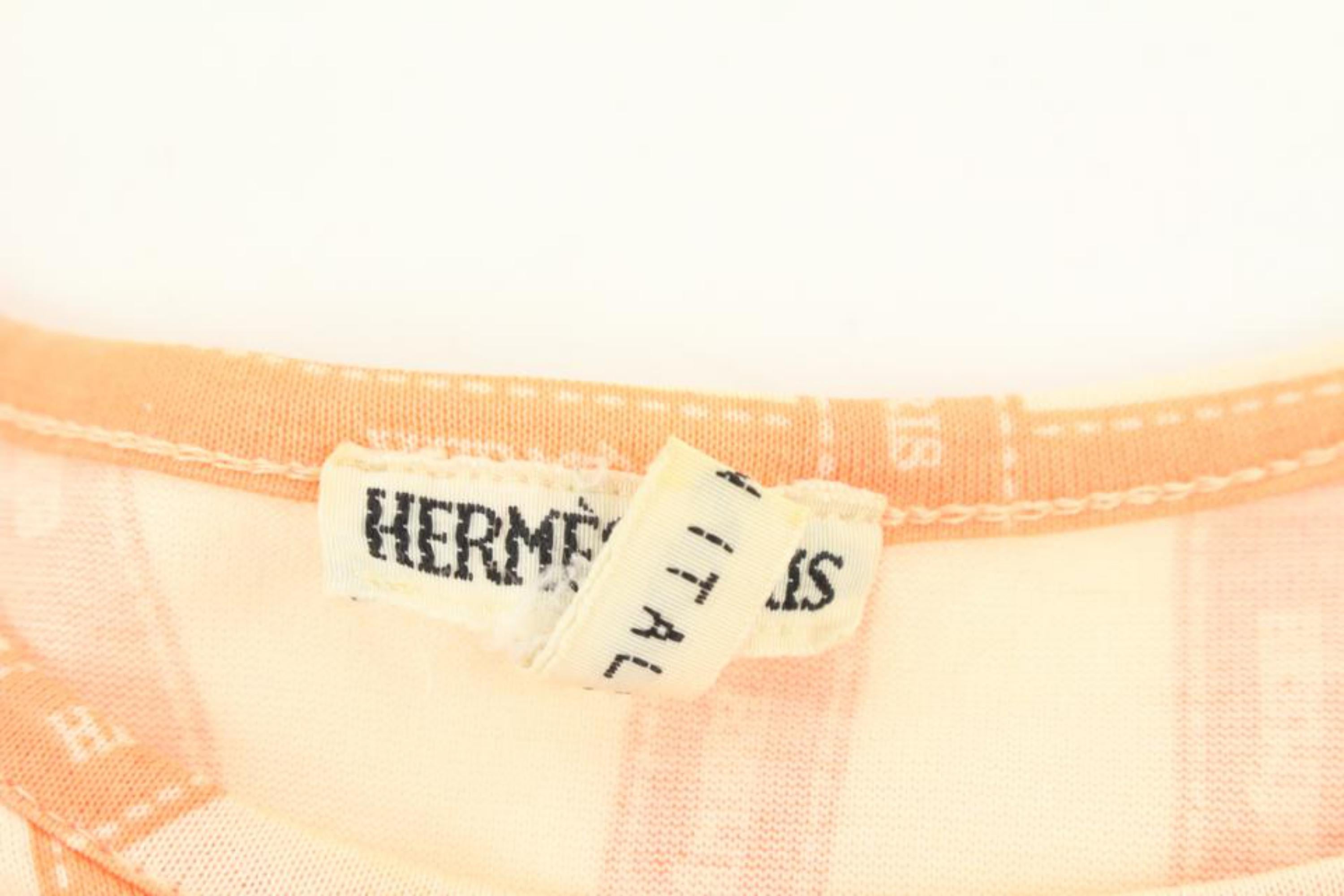 Beige Hermès Women's Medium Orange Ribbon Borduc T-Shirt 120h26