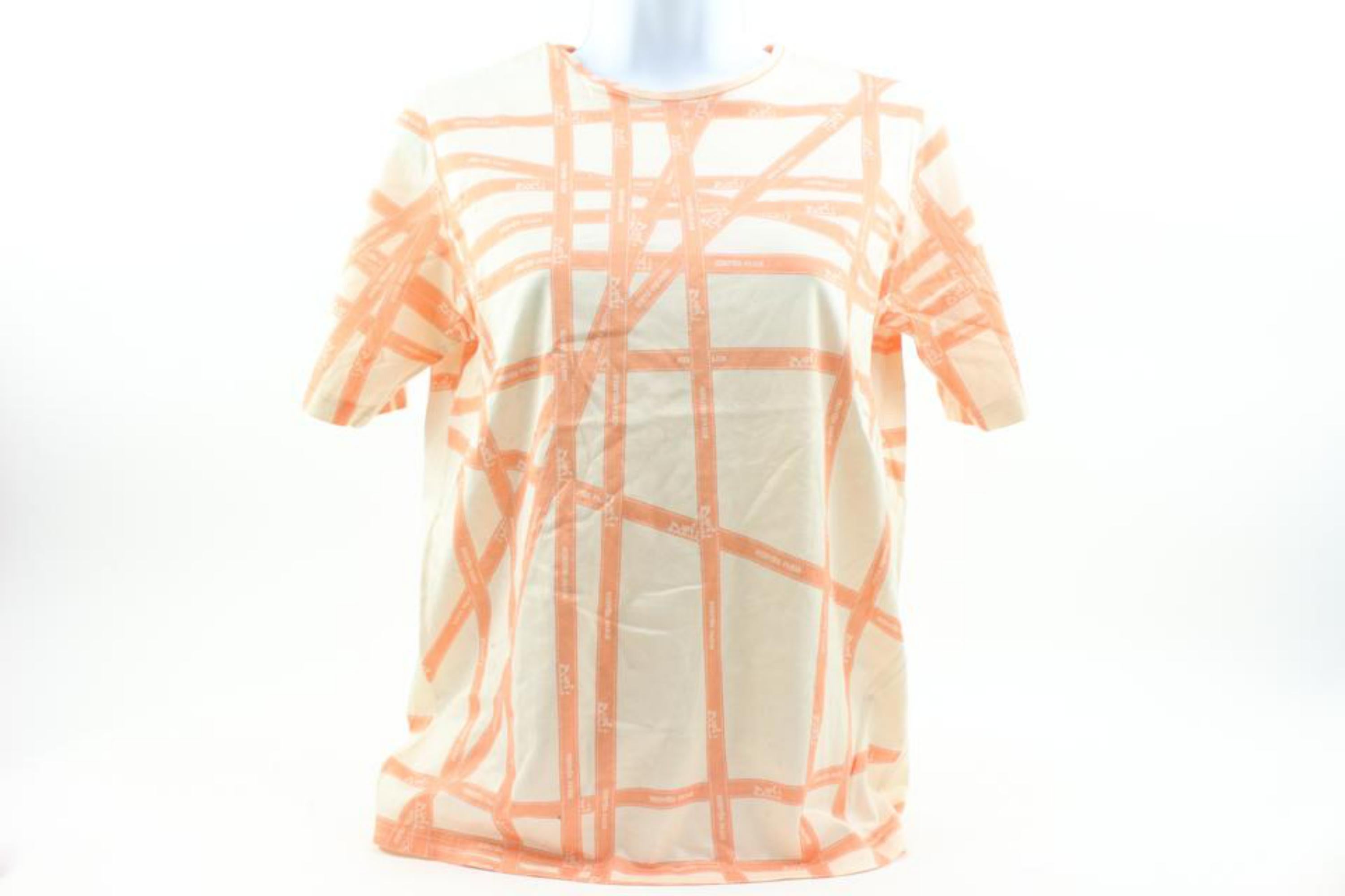 Hermès Women's Medium Orange Ribbon Borduc T-Shirt 120h26 1