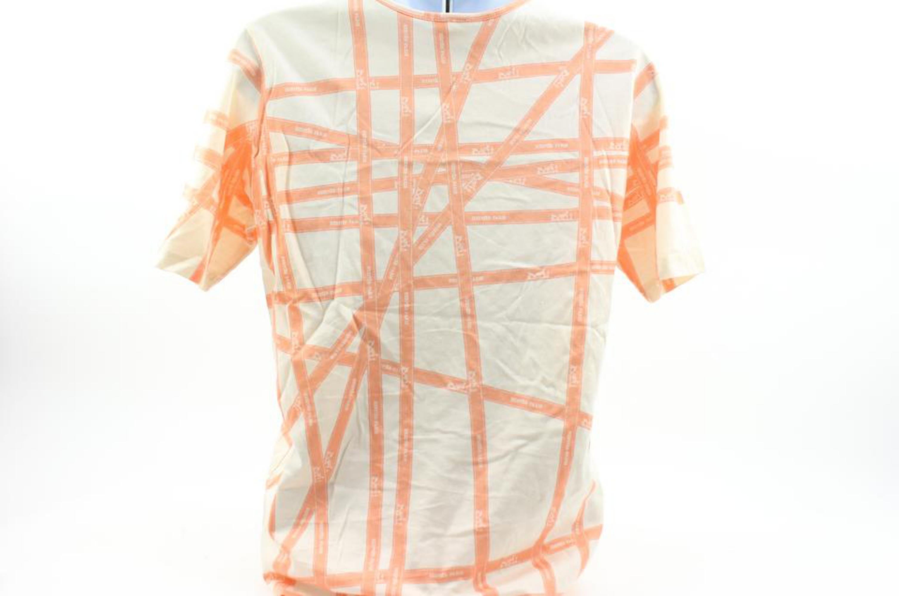 Hermès Women's Medium Orange Ribbon Borduc T-Shirt 120h26 2