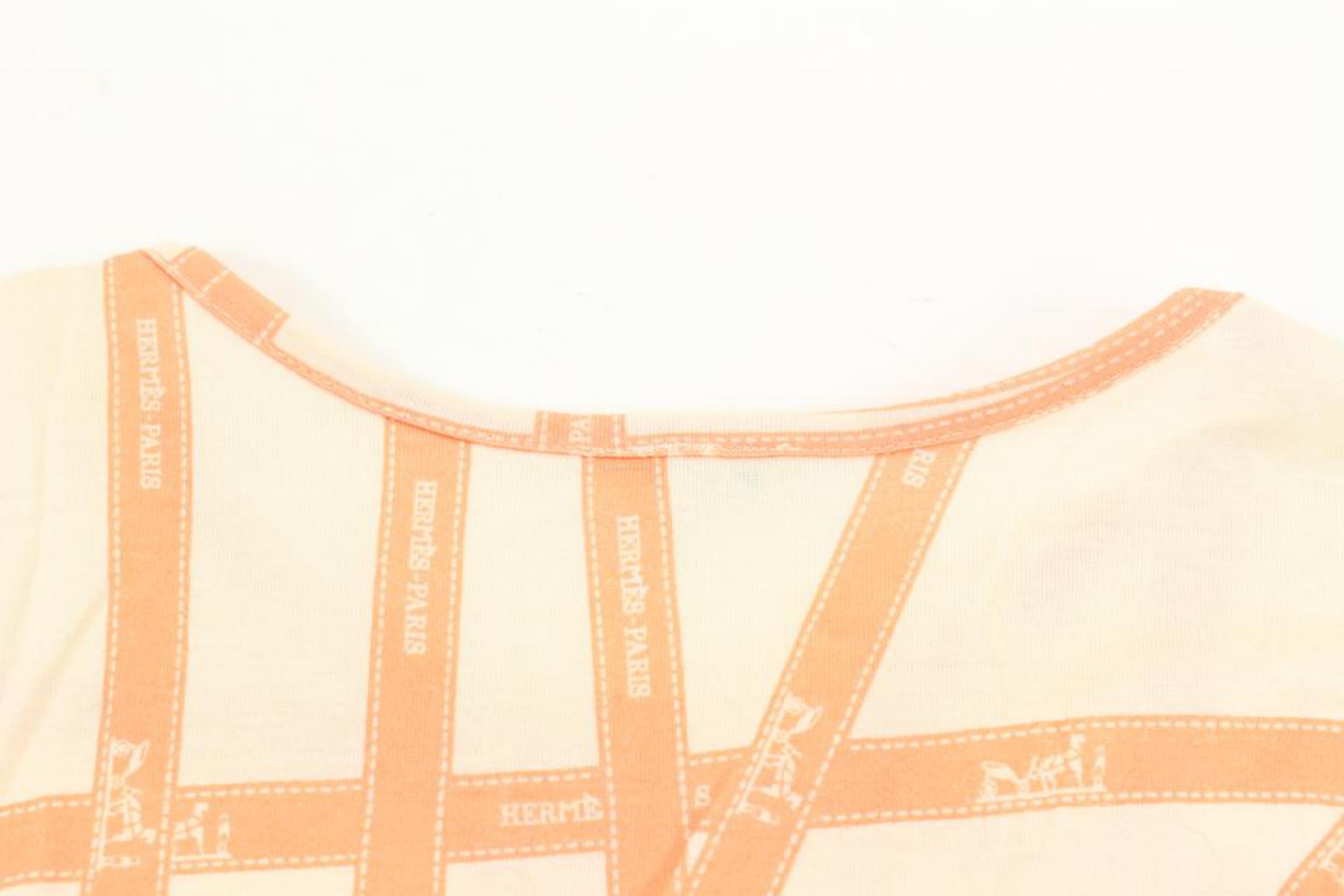 Hermès Women's Medium Orange Ribbon Borduc T-Shirt 120h26 3
