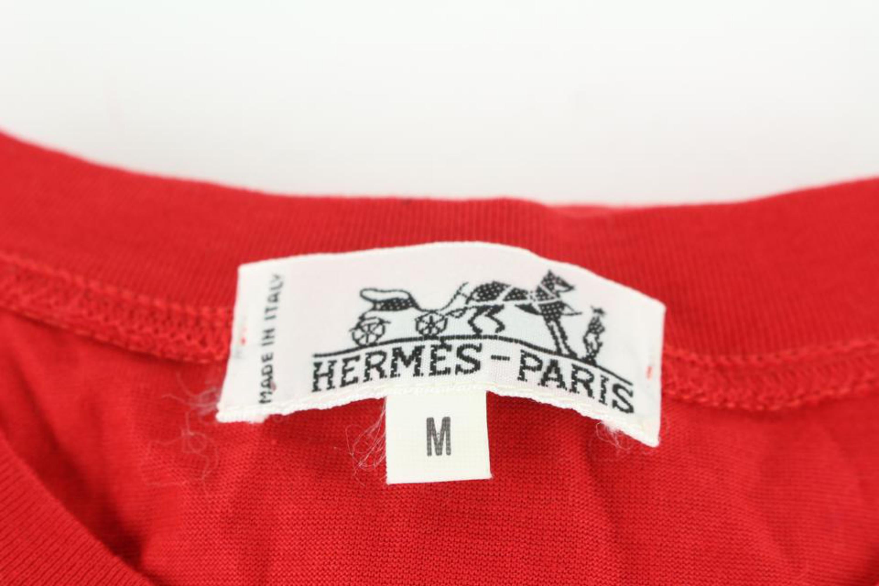 Hermès Women's Medium Red Logo T- Shirt 111h22 For Sale 3