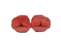 Hermes Womens Oran Shearling Sandals Size US 8.5 38.5 Rose Du Desert Pink