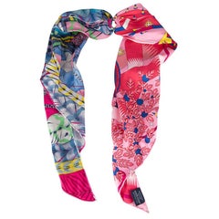 Hermès Women's Pink Silk Ring Detail Twilly