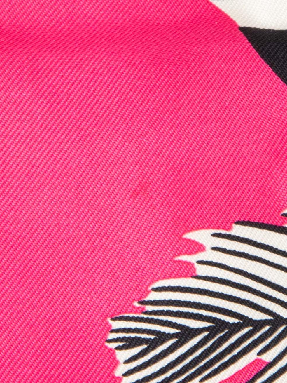 Hermès Women's Pink Silk Zebra Pegasus Scarf In Good Condition In London, GB