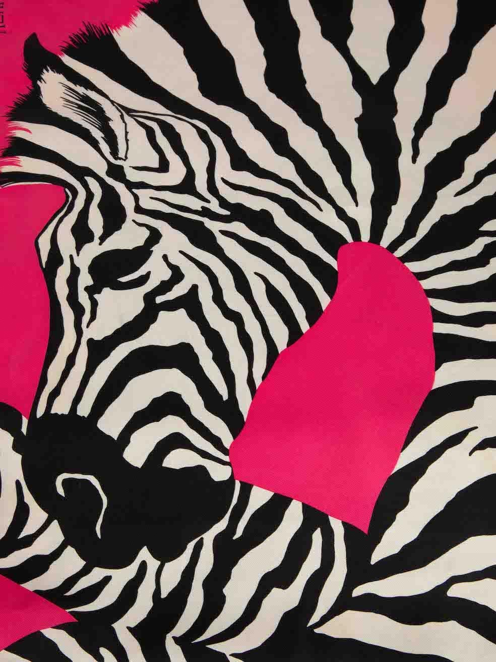Hermès Women's Pink Silk Zebra Pegasus Scarf 1