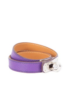 Hermès Women's Purple Kelly Double Tour T2 Wrap Bracelet