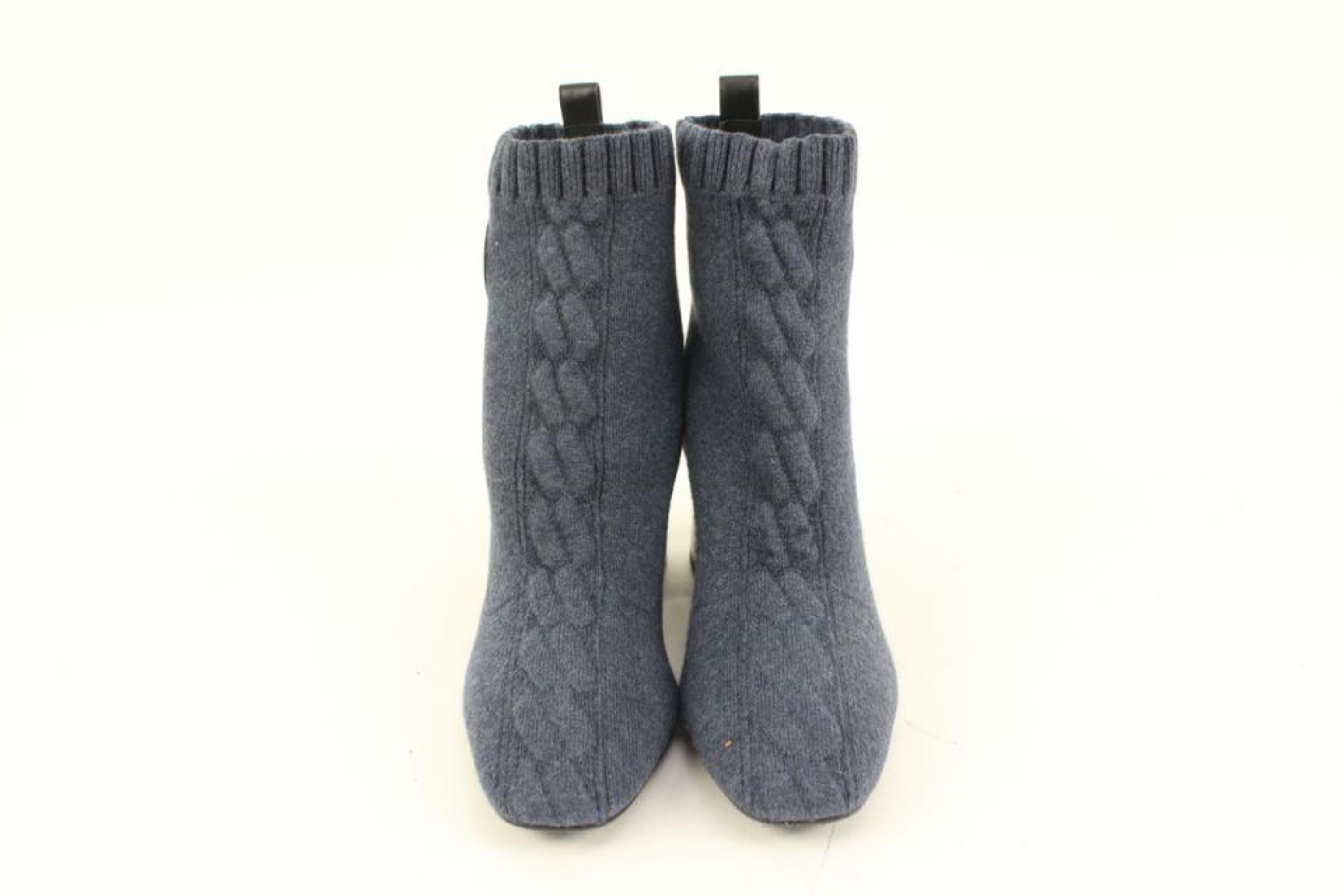 Bottines en tricot Volver 60 Taille 35 Taille 35 Bleu Hermès 33h420s en vente 1